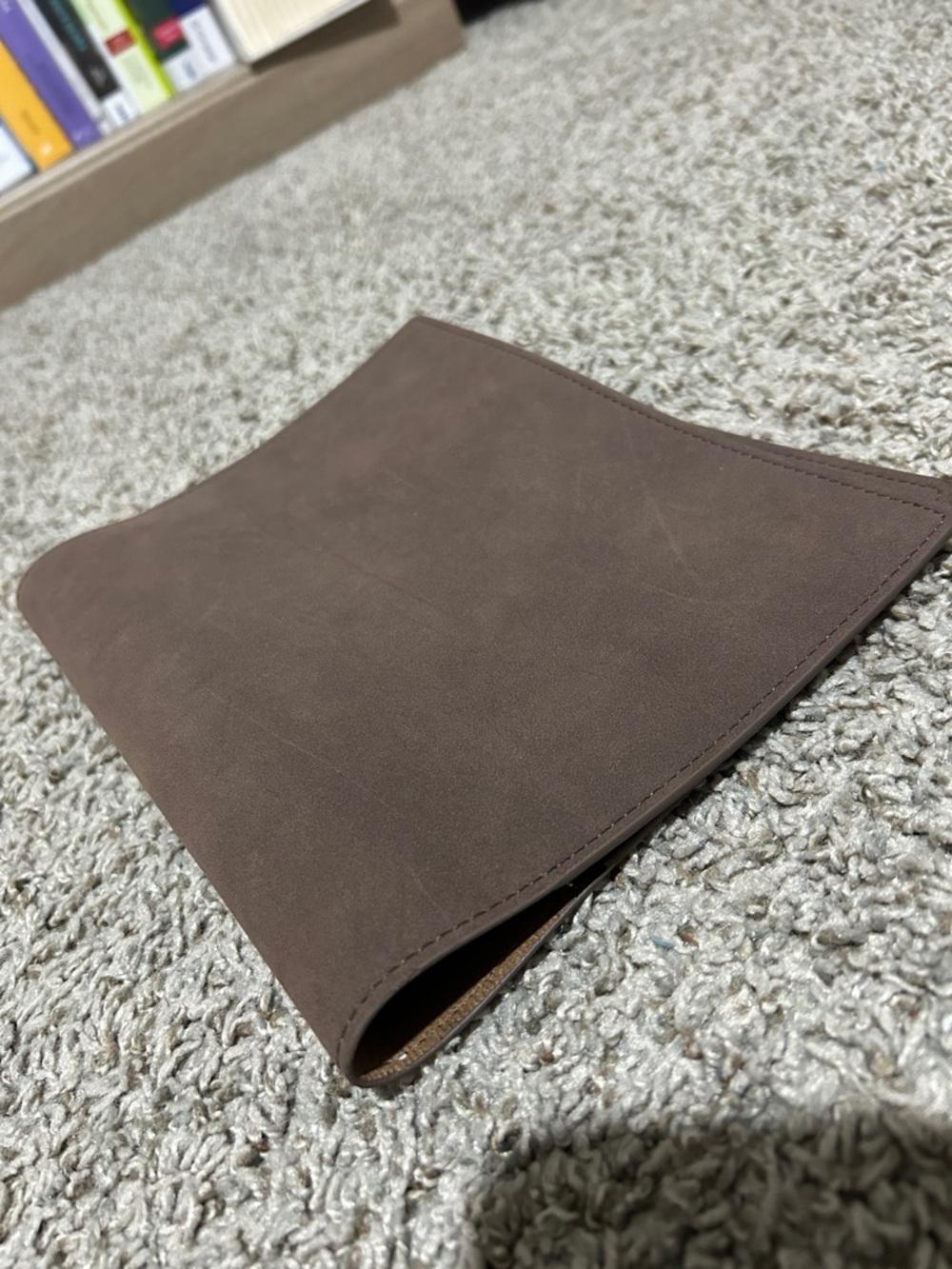 Brown Suede Folio- Large fits A5